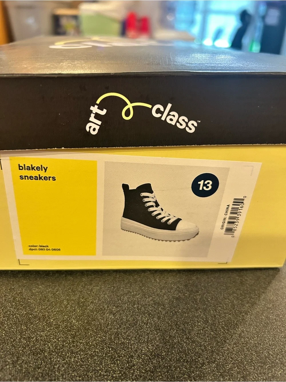 Art class Black High-Top Canvas Sneakers with White Laces - Kids